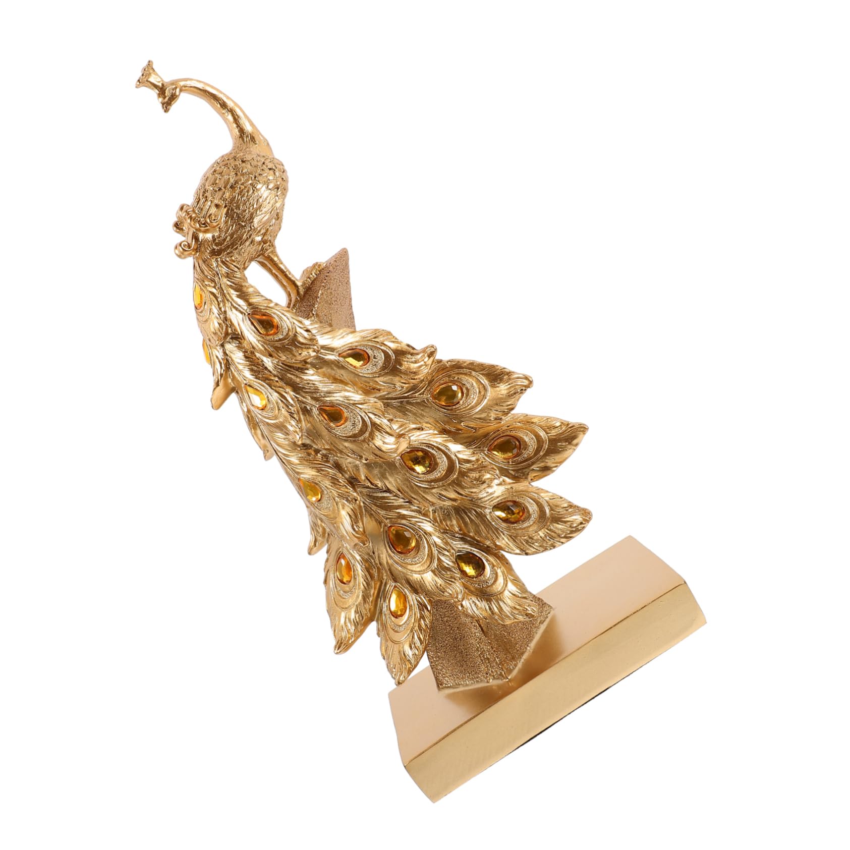 Statue de paon de jardin en résine pour sublimer une allée paysagère fleurie