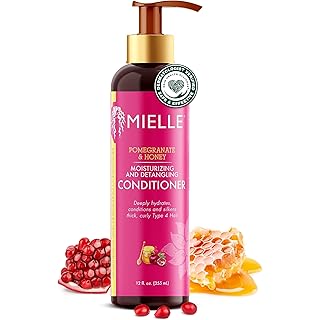 Mielle Organics Pomegranate & Honey Detangling Conditioner for Curly Hair - Deep Moisturizing Conditioner to Help Strengthen Strands, Prevents Breakage and Split Ends & Improves Hydration (12 Fl Oz)