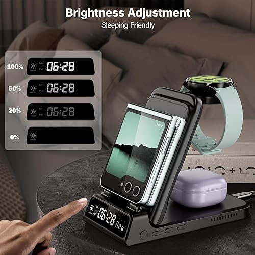 Miniatura 6 de Estación de carga para Samsung Z Flip 7/7 FE/6/5/4/3, SwanScout 703F, cargador inalámbrico para Samsung Galaxy Z Flip, Galaxy Watch 8/8