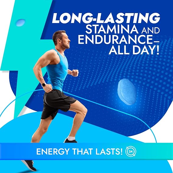 Ocean Blue – 20 Tablets – Herbal Blue Tablets for Men – 100mg – with Korean Ginseng, Maca Root, Ashwagandha & L-Arginine – Natural Energy, Strength & Endurance Supplement – Vegan & Gluten-Free