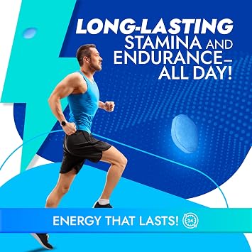 Ocean Blue – 20 Tablets – Herbal Blue Tablets for Men – 100mg – with Korean Ginseng, Maca Root, Ashwagandha & L-Arginine – Natural Energy, Strength & Endurance Supplement – Vegan & Gluten-Free
