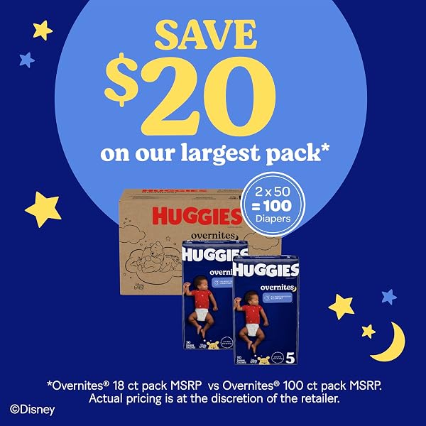 Huggies Overnites Size 5 Overnight Diapers (27+ lbs), 50 Ct, Packaging May Vary - 4