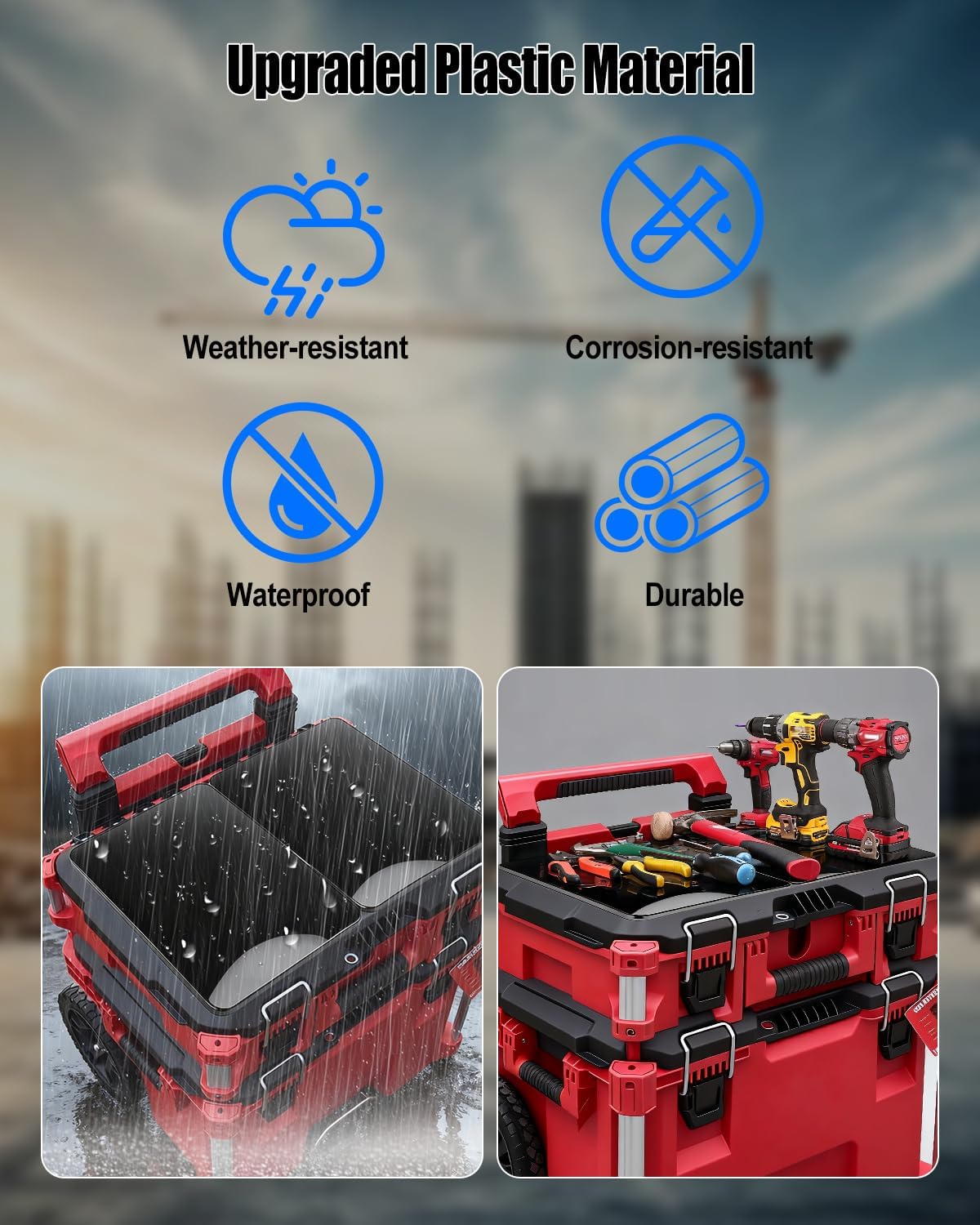 2 Pack Plastic Toolbox Tables Compatible with Milwaukee Packout image 3