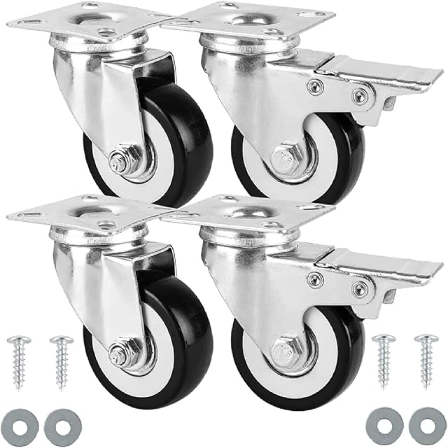 PetHot 50mm 240KG Swivel Castor Wheel Furniture Trolley Caster Rubber Replacement Wheel Heavy Duty for Furniture Trolley Moving Caster Wheels for Carts Workbenches Furniture