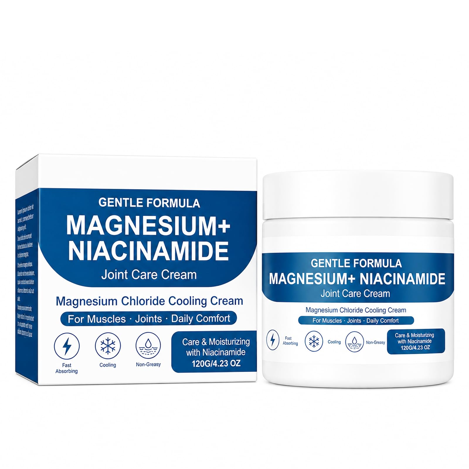 Magnesium Niacinamide Relief Cream, Cooling Body Cream, Fast Absorbing