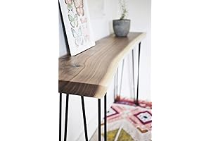 Live Edge Walnut Console - Mid-Century Modern Art Piece