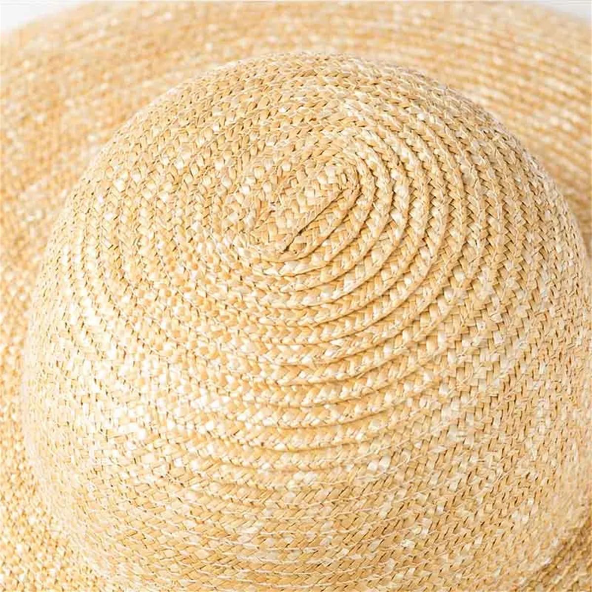 Women's Wide-Brimmed Wheat Straw Hat with Large Brim Sun Hat DIY Craft Straw Hat Bottom Summer Beach Hat