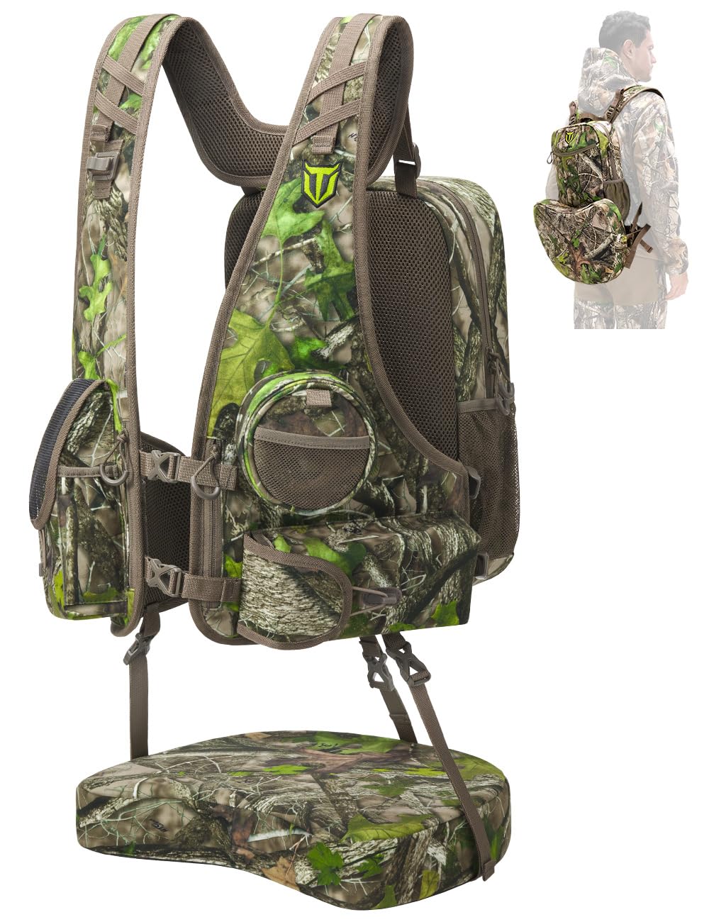 TIDEWE Turkey Vest with Seat, Lightweight Turkey Hunting Vest with Storage, Form-fitting Turkey Backpack for Hunters-image-37