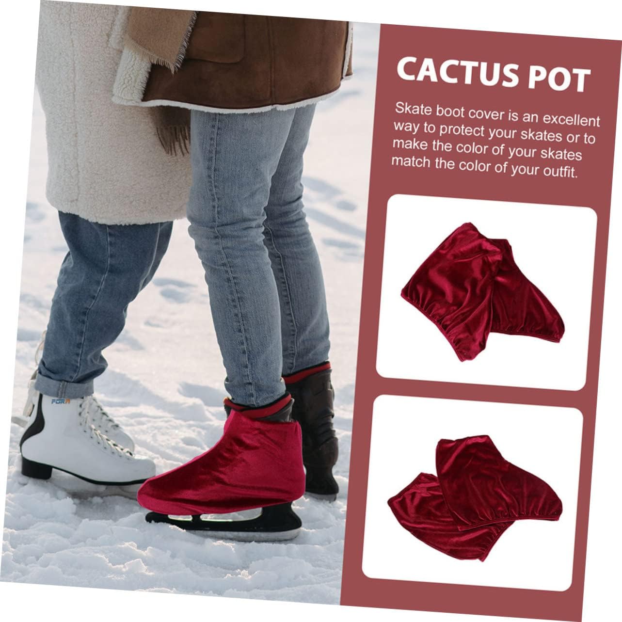 Didiseaon 4pairs Skates Boot Covers Wear Resistant Polyester Skating Shoe Protectors for Ice and Roller Skating Wine Comfortable Fit for Indoor and Outdoor Use