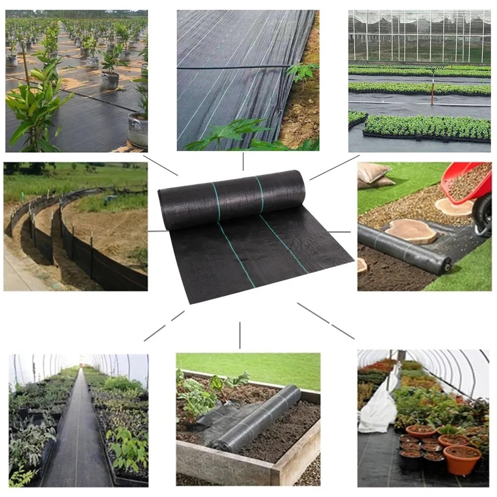 Malla Antihierbas Tejido de PE for Control de malezas, antihierba, for Uso agrícola, for invernaderos, Permeable al Agua para Huerto(39.3in x 32.8ft)