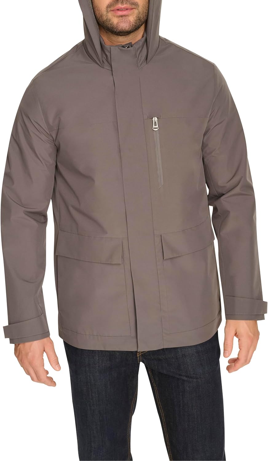 Cole Haan Men's Long Sleeve Soft Rain Parka - Image 8