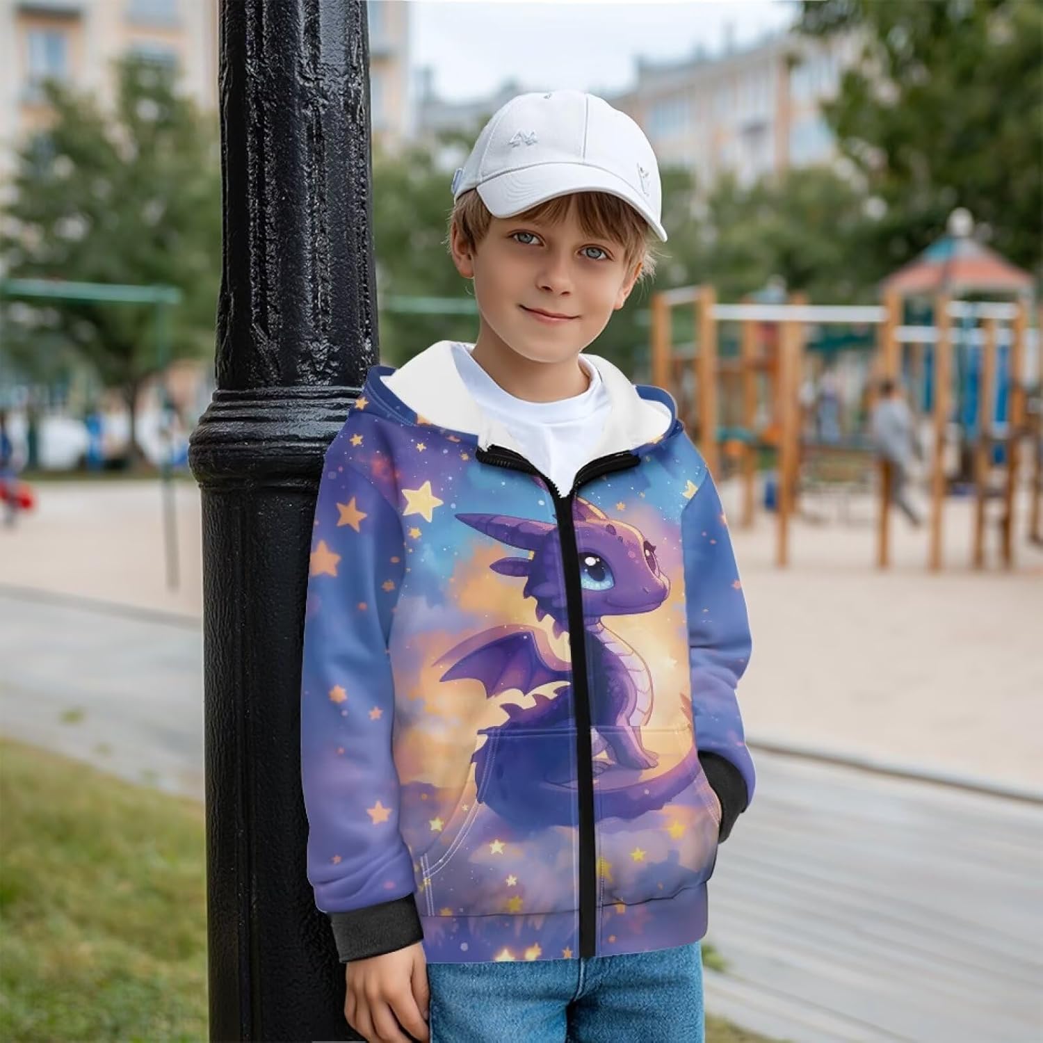 Boys Zip Up Hoodies Fall Winter Fleece Sweatshirts Sports Casual Hoodies and Sweaters Boys Fleece Jacket with Hood