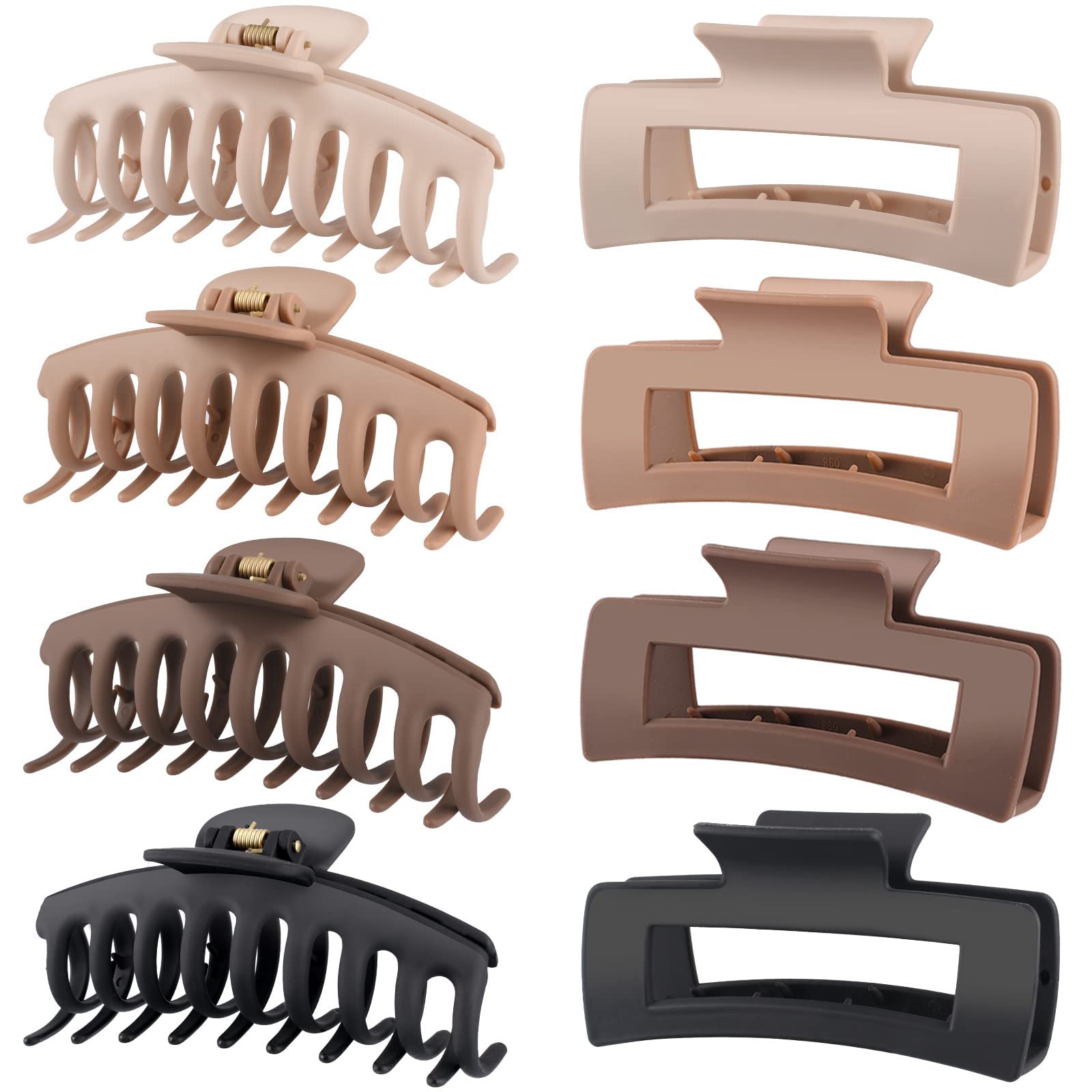 VivaSmile 8 PCS Hair Clips for Women Large Hair Claw Clips, 4.3 Inch Matte Strong Hold Clips