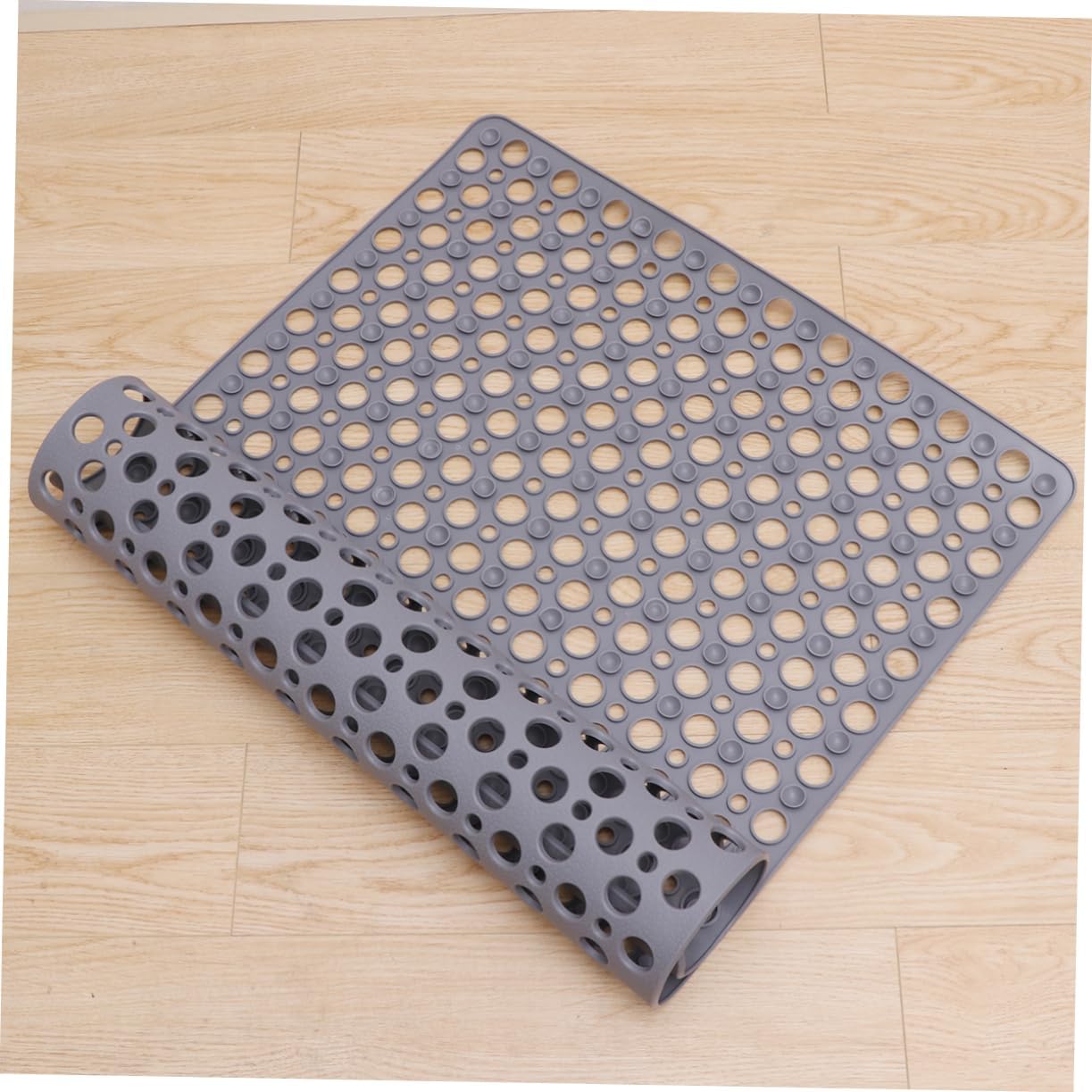 60x90cm Grey Shower Mat Pad Non-Slip Floor Mat for Bathing TPE Material Ideal for Home Hotel