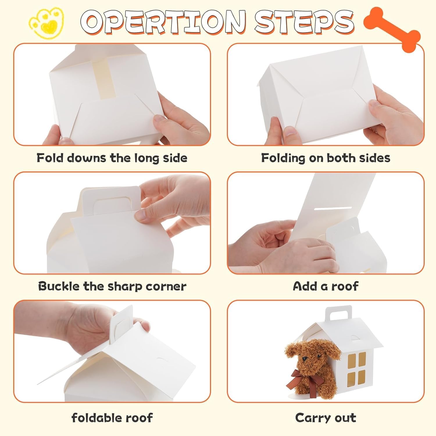 LOVYNO 12 Pcs Dog Party Favor Boxes with Pet Adoption Certificate, Dog House Shape Treat Gift Boxes with Holes, Adopt A Puppy Party Supply Boxes for Pet Adoption Theme DIY Crafting Party