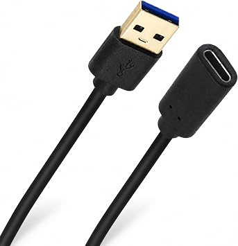 USB A to USB C Cable, USB 3.0 Type A Male to USB 3.0 Type C USB-C Female Data & Charging Converter Adapter for Laptop and PC 1.8M/6 Feet