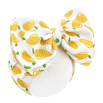 YanJie 7 Mango Baby Bow for Girl Yellow Headbands for Newborn Infant Toddlers Summer Outfits for Baby Girls White Hair Accessories Hair Bows