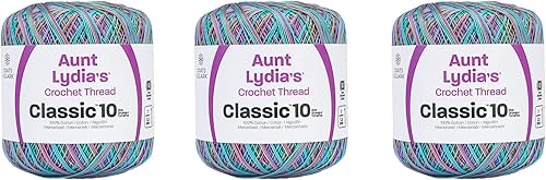 Miniatura 7 de Aunt Lydia Classic Myrtle Green Crochet - Paquete de 3 unidades de 350y1,049.9 ft - Algodón - Calibre 10 - Crochet