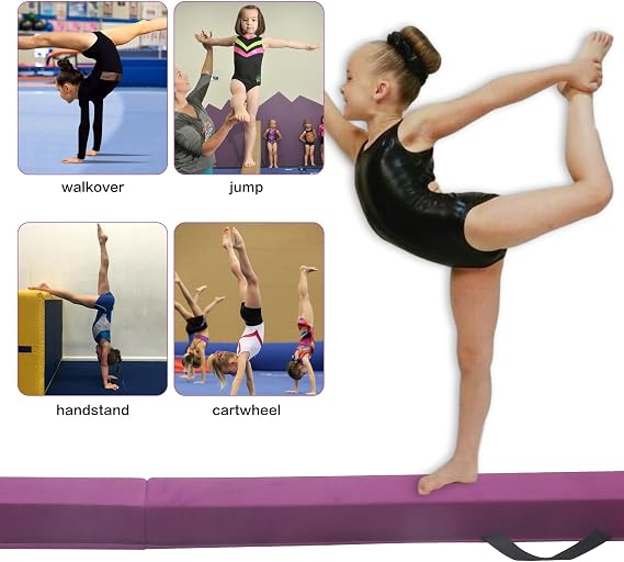 Modern-Depo Gymnastics Balance Beam 9.5Ft for Home Use | Physical Therapy, Rehabilitation and Core Strength Training Foam Folding Floor Beam for Kids, Non Slip Walking Beam