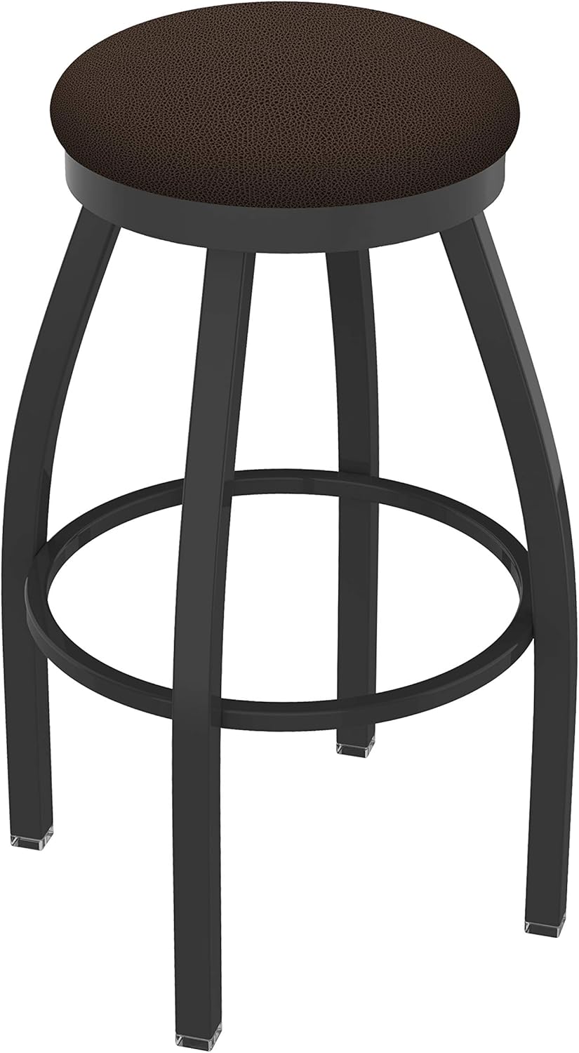HBS 802 Misha 30" Swivel Bar Stool with Pewter Finish and Rein Coffee Seat