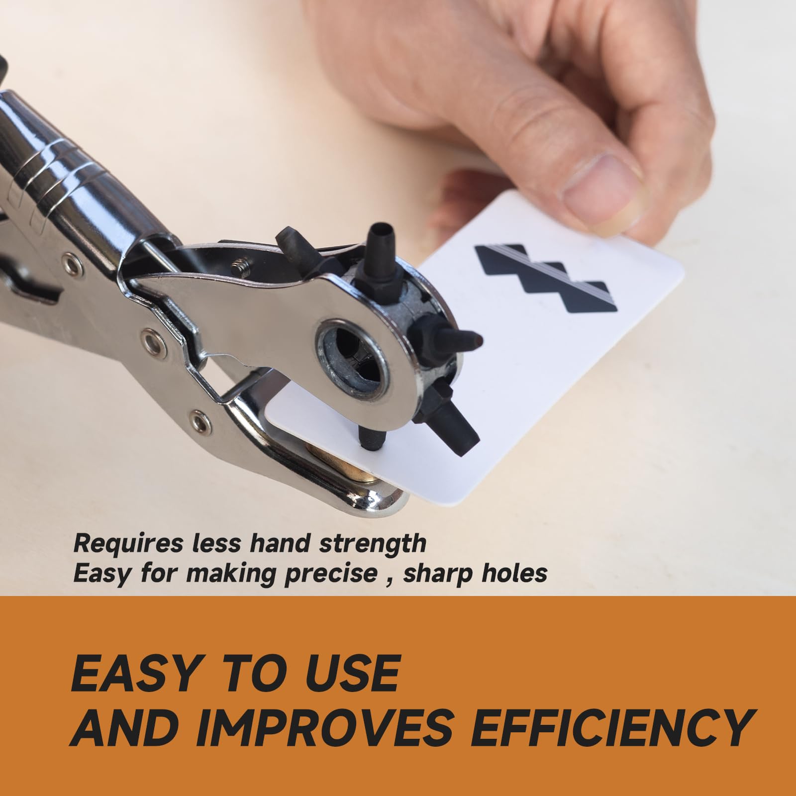 Leather Belt Hole Punch Tool TOWOT Heavy Duty Rotary Hole Punch