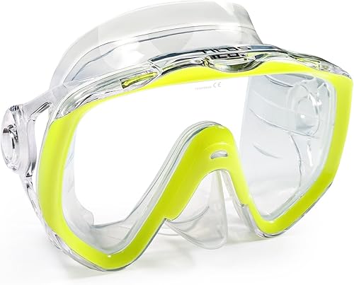 Tilos Titanica, máscara de lente única para buceo y esnórquel (amarillo, junior)
