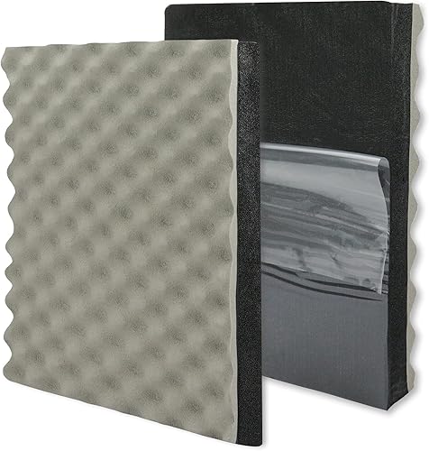 BXI Espuma de celda cerrada insonorizante, paquete de 2 unidades autoadhesivas de 16 x 12 x 1.8 pulgadas de espuma gruesa a prueba de sonido,