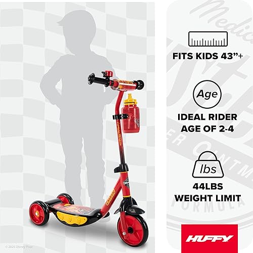 Vista 11 de Huffy Toddler 3-Wheel Scooter for Kids, Multiple Colors & Licensed Character Graphics, Ages 3+, Durable Steel Frame, Wide Non-Slip Deck, Stable