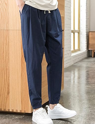 Miniatura 2 de Zontroldy Pantalones de algodón y lino para yoga, golf, playa, jogger, sudor, descanso, harem, pantalones