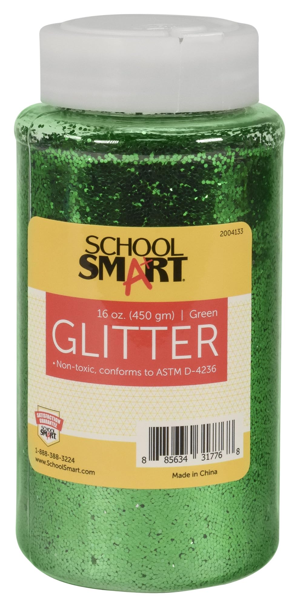 Glitter verde para proyectos escolares y disfraces, bote grande de 1 lb
