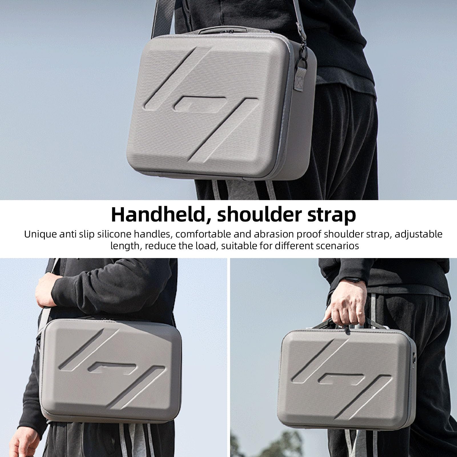Jiawu Custodia per Drone in PU Antipioggia con Doppia Cerniera per Accessori Flip Drone, Borsa da Trasporto di Grande capacità per Esigenze di Stoccaggio Quotidiane