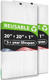 REair 20x20x1 Air filter Pro Kit, Washable and Reusable Air Filter 20x20x1 for AC HVAC Furnace, MERV 8 Air Filters Machine Washable & Dryer Friendly, AC Furnace Air Filter, Include 2 Filters&1 Frame