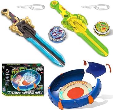 INFINITY NADO Battle Arena Set 2 Sword Launchers, 2 Glow Tops, Arena 5+