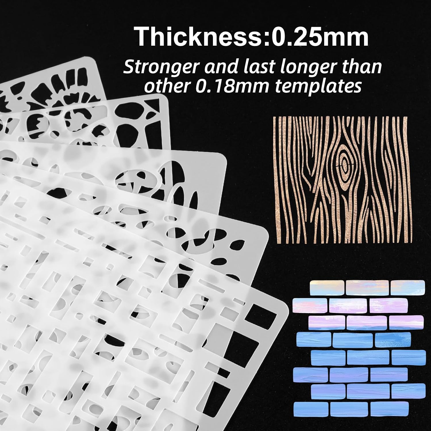 16 Pcs 6x6 Inch Geometric Stencils for Painting,Reusable Abstract Layering Stencils with Texture Bubble Dot Waves Stone Crackle Splatter Patterns for Furniture,Floor,Canvas & DIY Home Decor