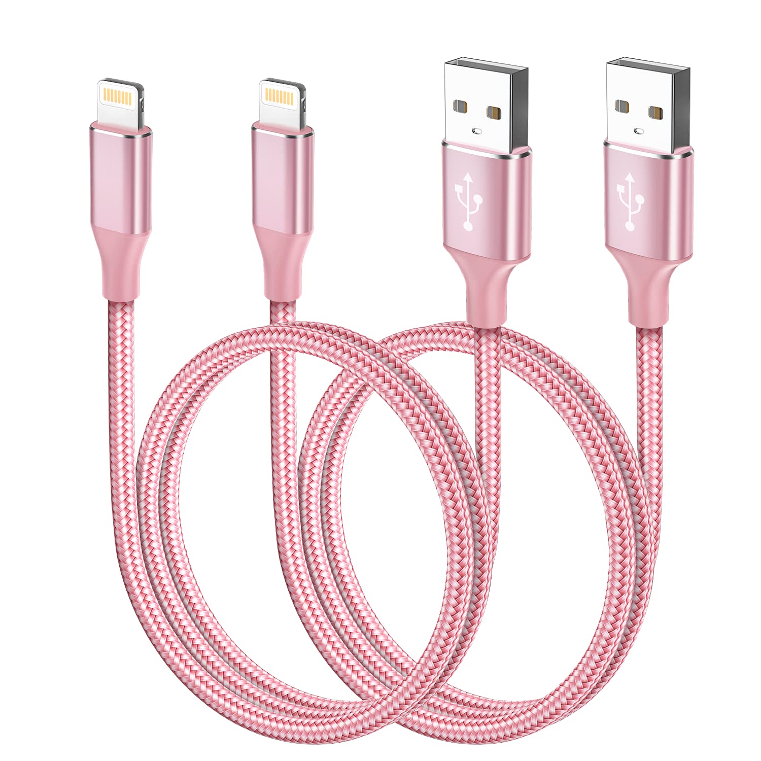 iPhone Charger Cord (2PACK 3FT) Apple MFi Certified Lightning Cable iPhone Charging Cables Fast Nylon Braided USB Cable Compatible iPhone 13 mini/13/12/11/XR/XS/X/8/7/Plus/6S/6/SE/iPad