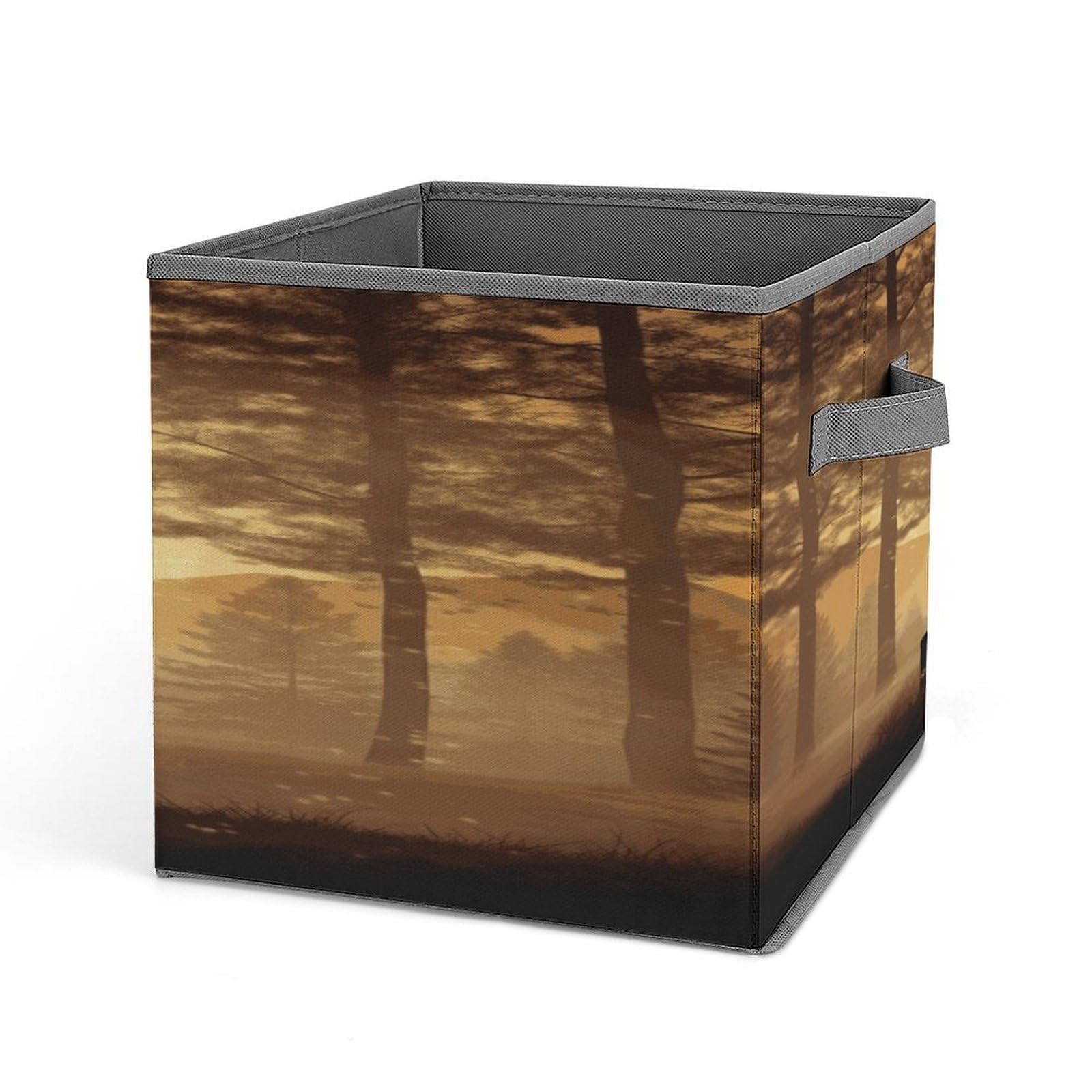 Fodpand Style Elk Artwork Storage Cubes Foldable Decorative Fabric, Storage Bins Baskets With Handles, Closet Organizers And Storage For Home, Office,Closet, Clothes