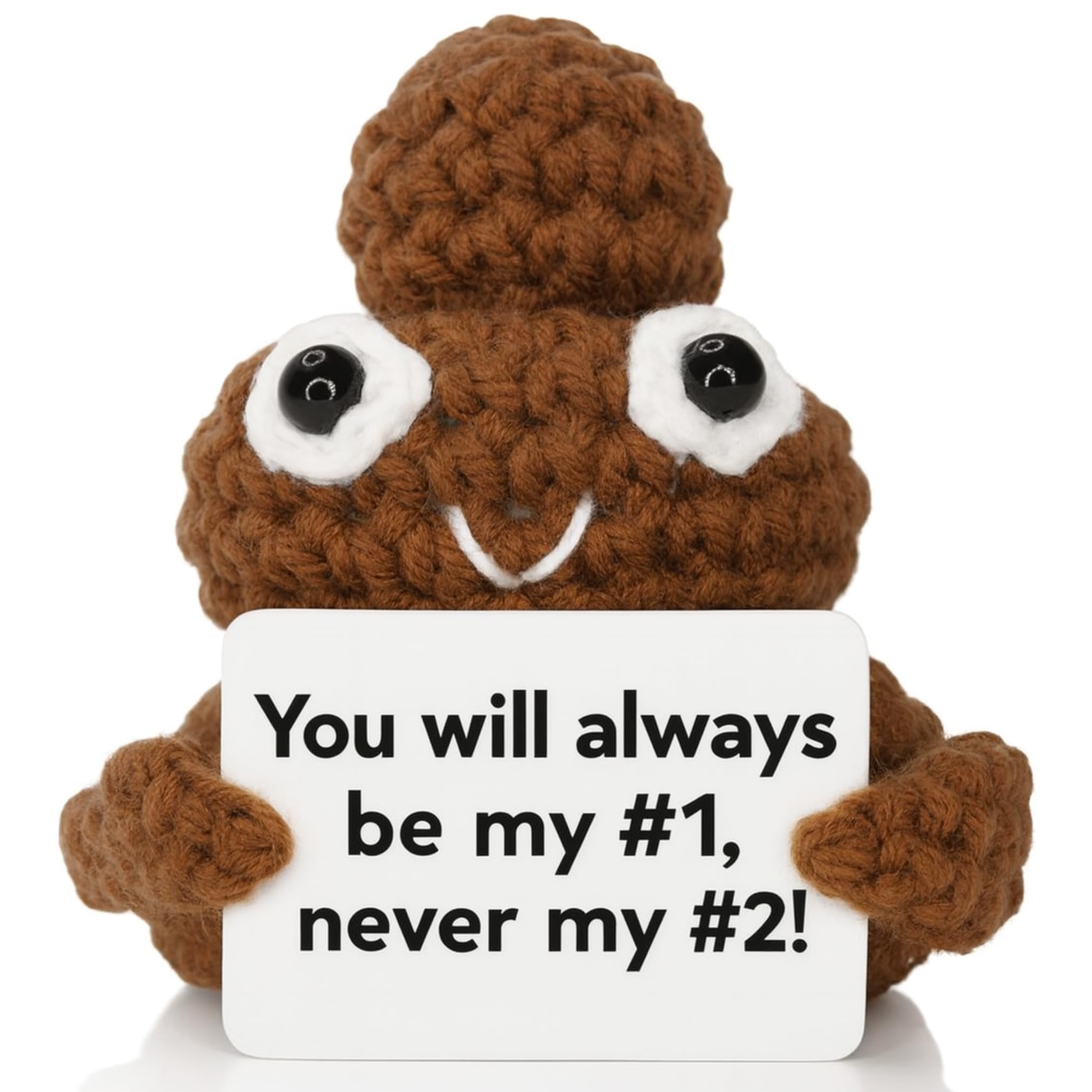 Number One Poo, Emotional Support Gift for Your #1 Boyfriend and Girlfriend. Funny Gag Gift Positive Crochet.