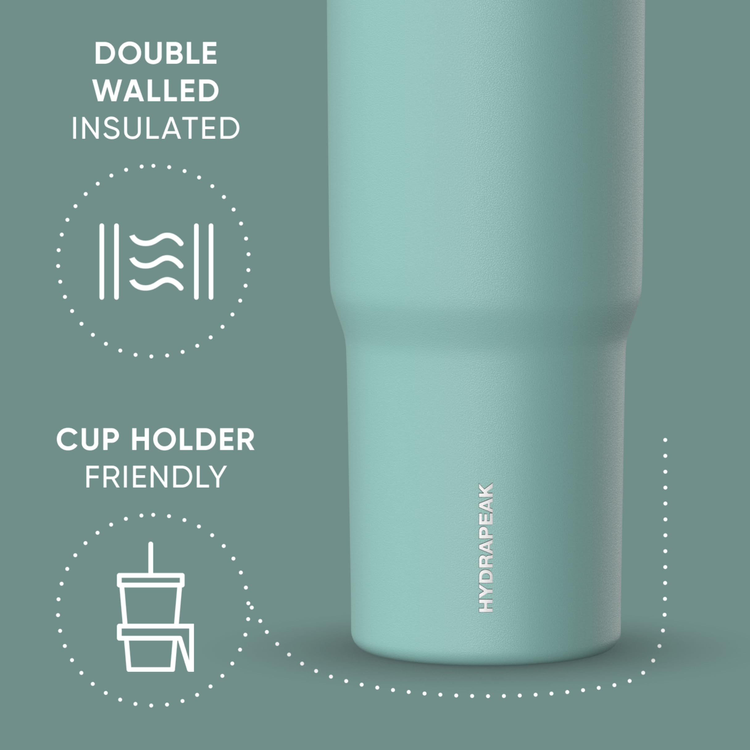 Hydracy Soulmate 40 oz beker met handvat en klaprietje - 100% lekvrije