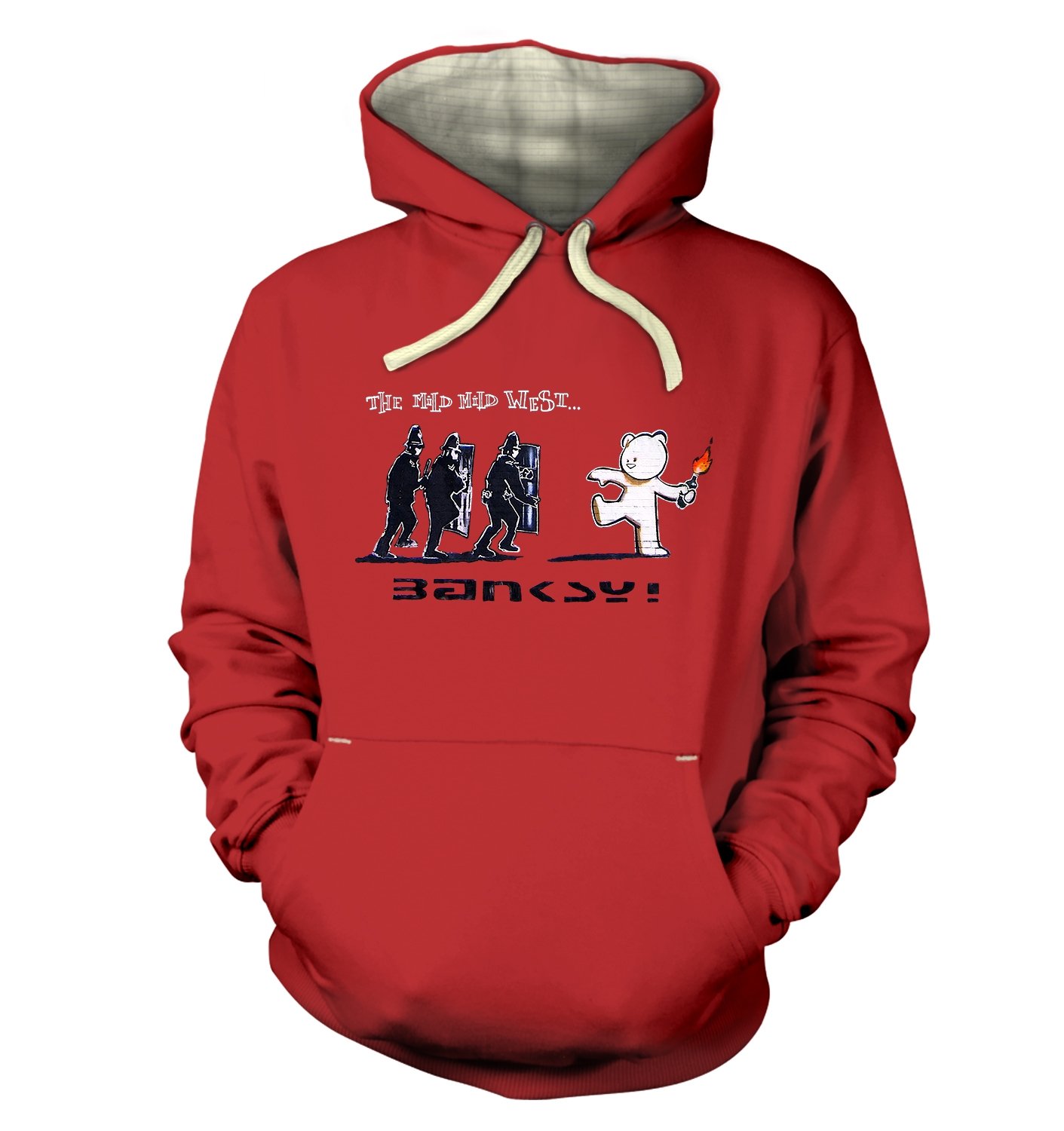 Banksy By Big Mouth Red Banksy Mild Mild West Premium Hoodie - Dusty Small (40" Chest)