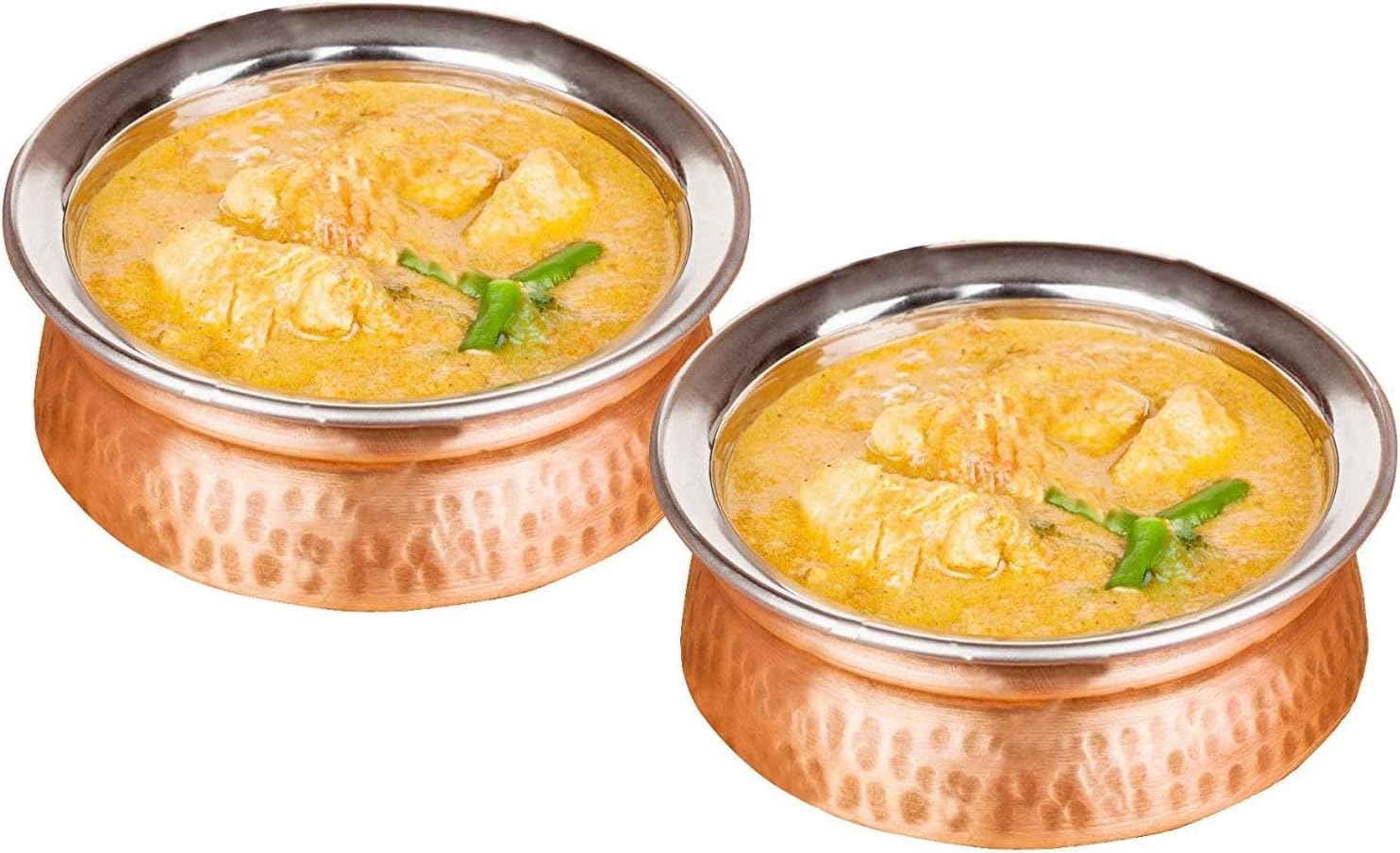 Heavy-Duty Stainless Steel Handi, Copper Bottom, Multipurpose Indian Serving Bowls Pack of (4) - Diameter 5 inches