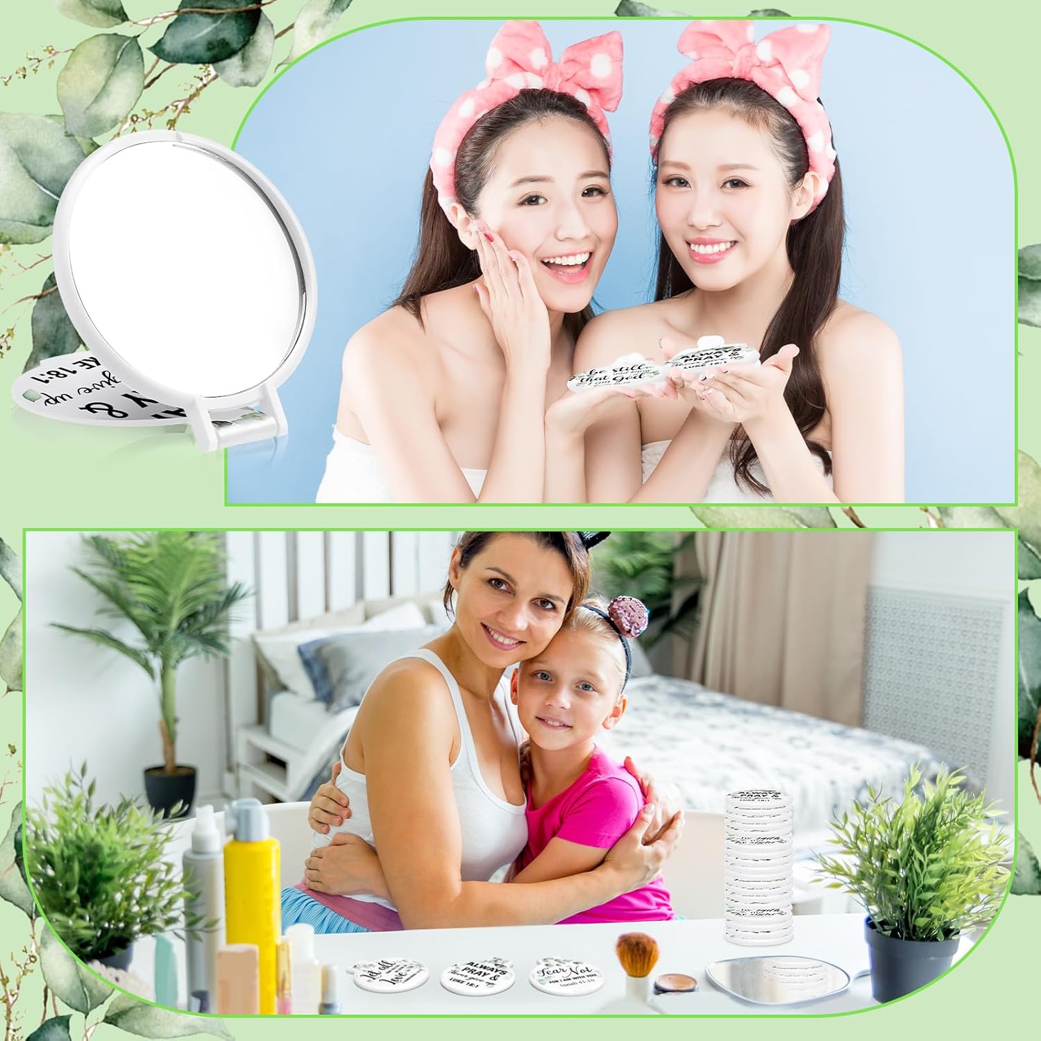 80 Pcs Mini Christian Compact Mirrors Bulk Christian Gifts for Women, Bible Verse Scripture Makeup Mirrors for Purse, Religious Party Favor Church Gift for Women Mother Valentine Teacher Gift - Image 3