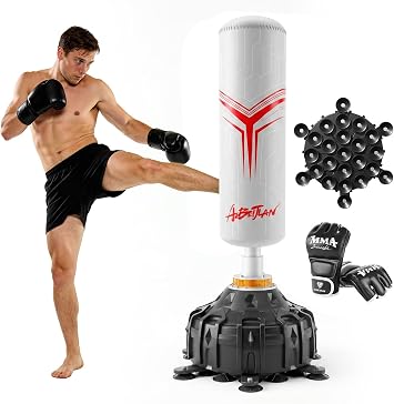 69 Freestanding Punching Bag,with Boxing Gloves Heavy Boxing Bag with Suction Cup Base for Adult - Boxing Training Equipment Kickboxing Bags for Training MMA Muay Thai Fitness Home Gym