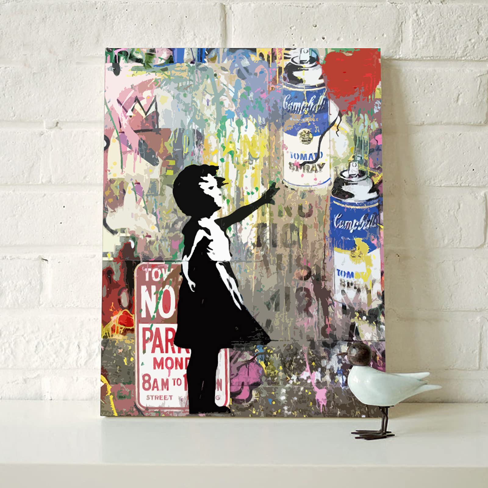 Tucocoo Banksy Street Graffiti Peinture à l'huile par numéro 40,6 x 50,8 cm sur toile pour