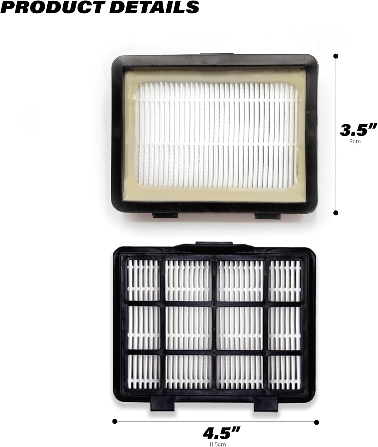 Vacuum Cleaner Filter Replacement Fit For Eureka NEN180 NEN186BL, Dust Cup Filters, Hepa Filters Fit For Eureka Bagless Canister Vacuum Cleaners (4pc-2Dustcup Filter &2 HEPA Filter)