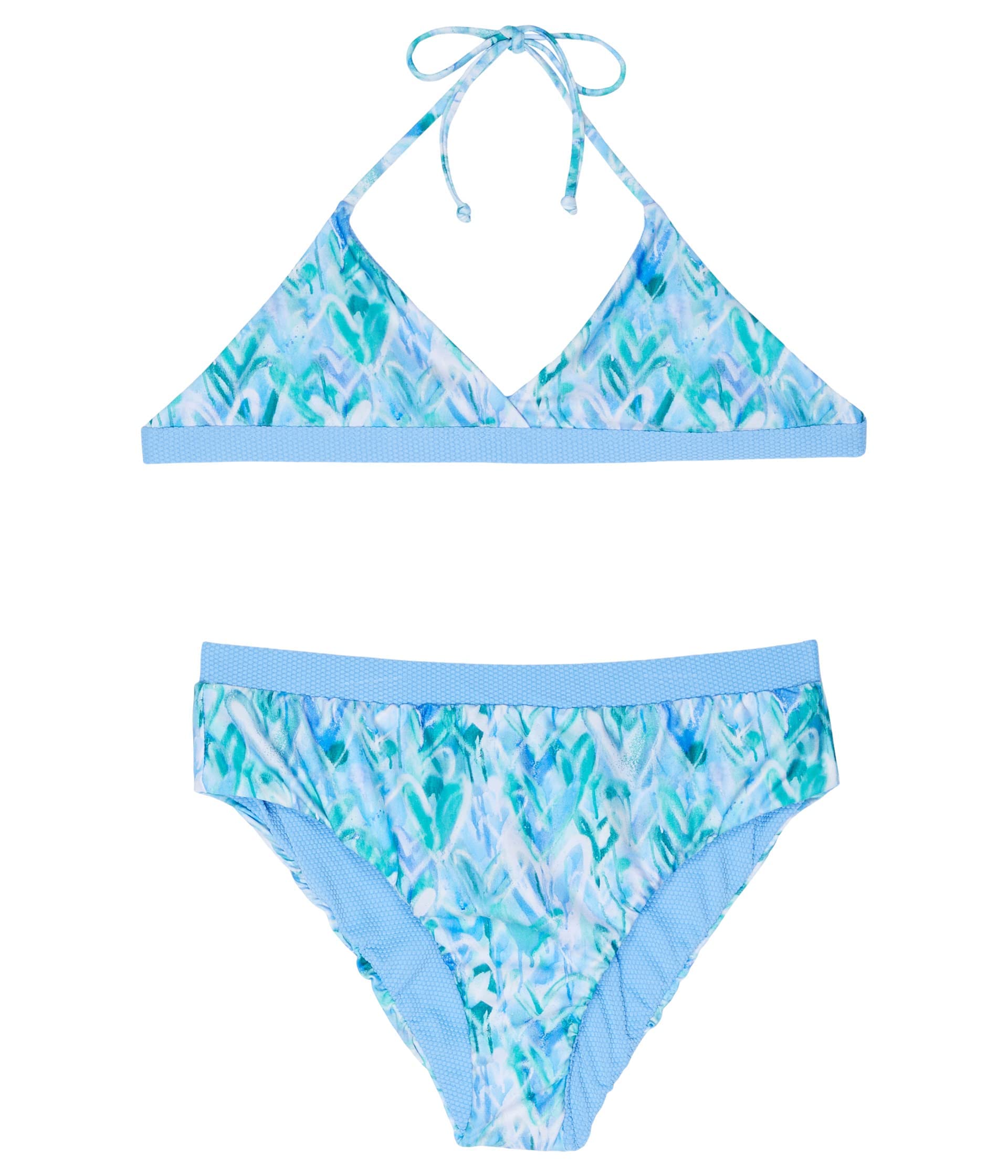 Splendid Set reggiseno a triangolo e pantaloni reversibili a vita alta da ragazza graffiti con cuore