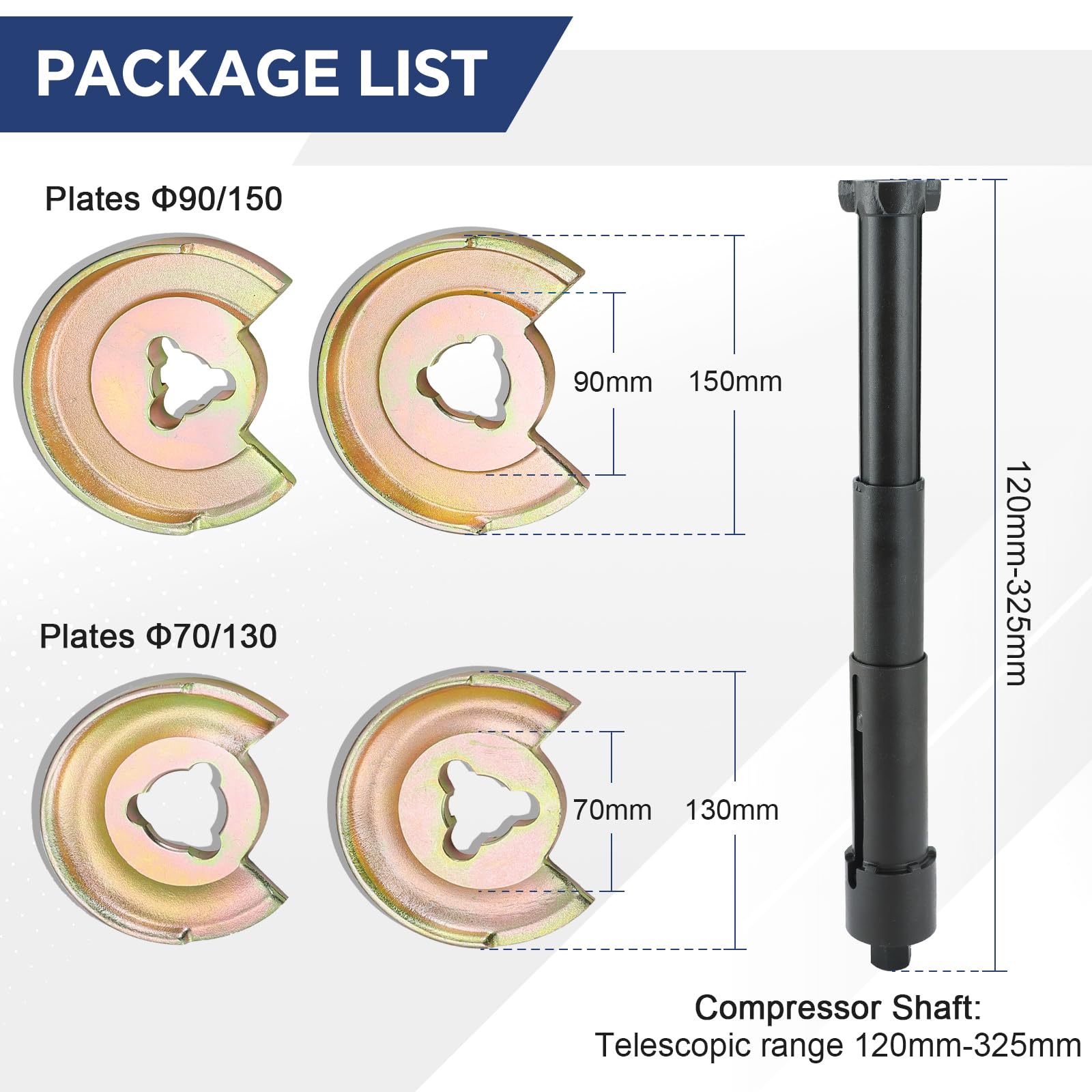 DASBET Suspension Coil Spring Compressor Set 5PCS Front Rear Axle Telescopic Repair Tool Kit Compatible with Mercedes Benz (Golden)