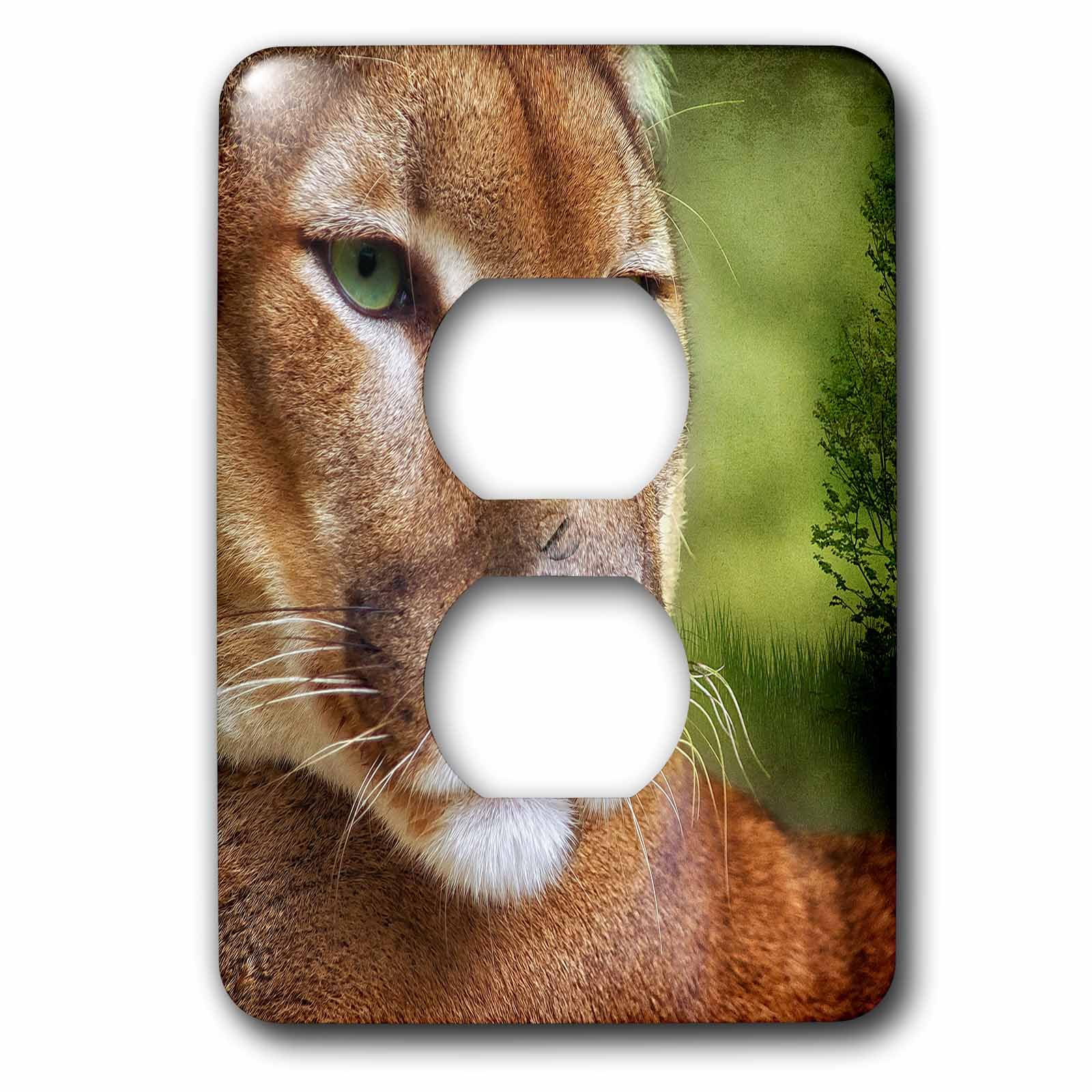 3dRose lsp_173000_6 double prise de courant peinture lion de montagne