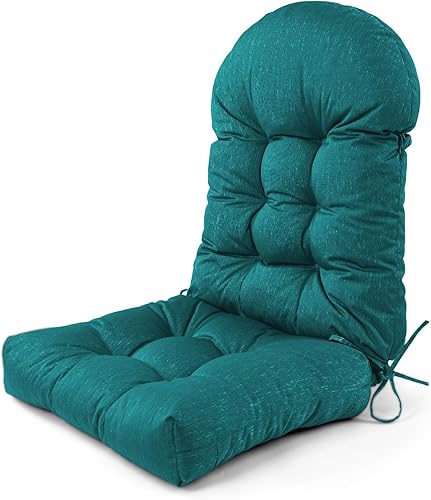 Parkerly Adirondack - Cojín para silla de exterior, grueso, impermeable, para respaldo alto, para interiores, antideslizantes, para silla mecedora,