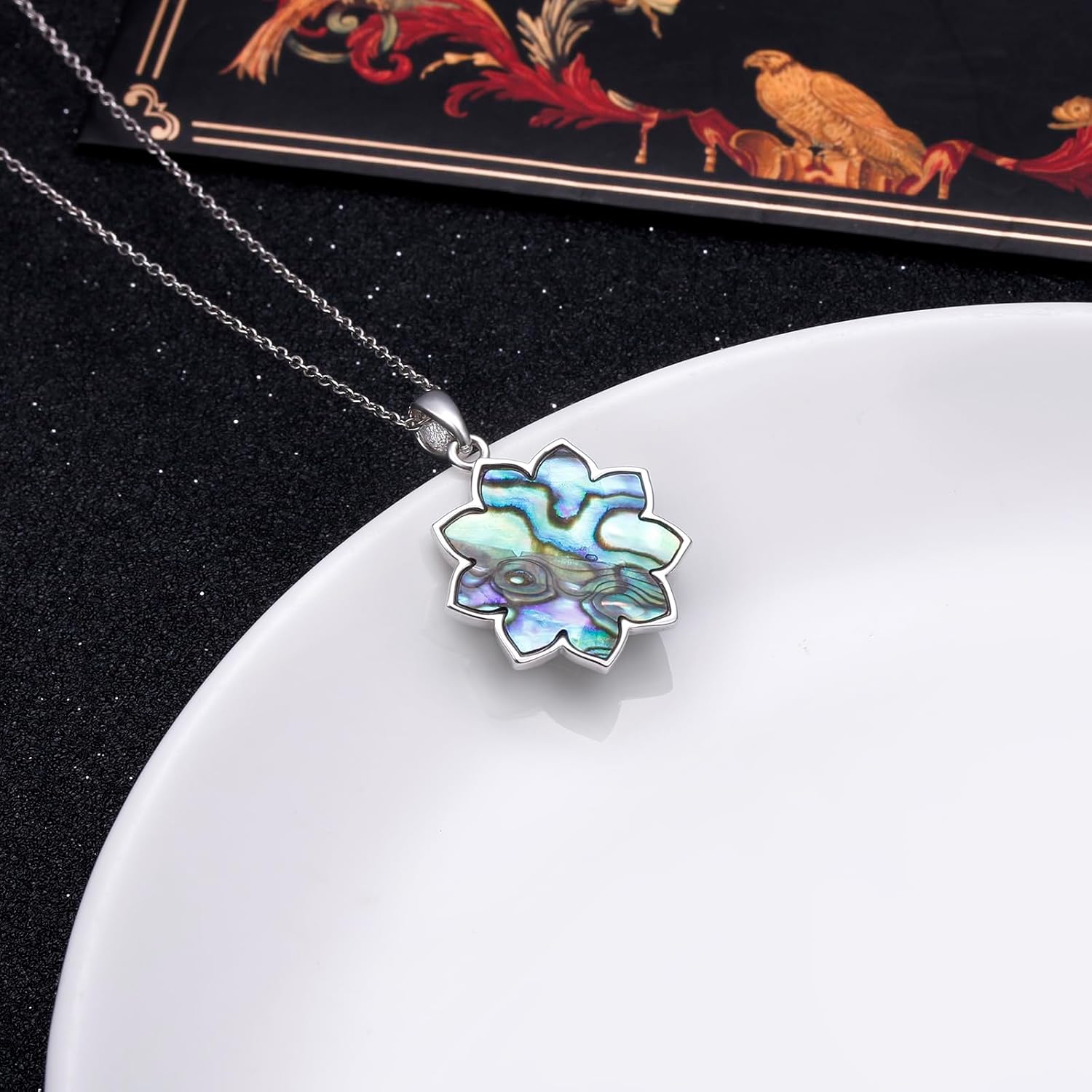 S925 Sterling Silver Lotus Necklace Opal Pendant Necklace Lotus Flower Jewelry Gift for Women - Image 4