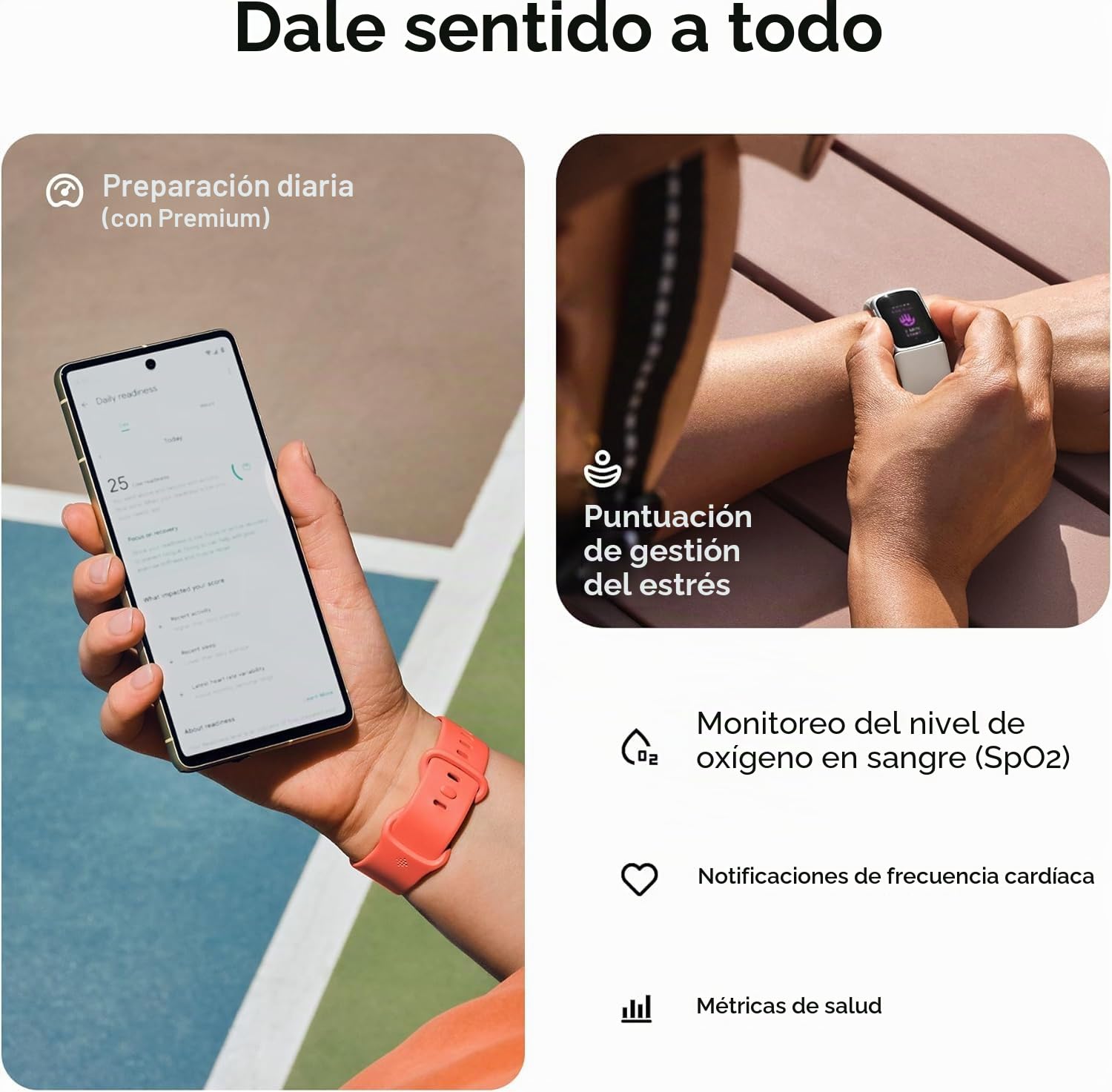 Fitbit Charge 6 Rastreador de Actividad con Premium 6 Meses, Batería 7 Días, Google Wallet y Maps